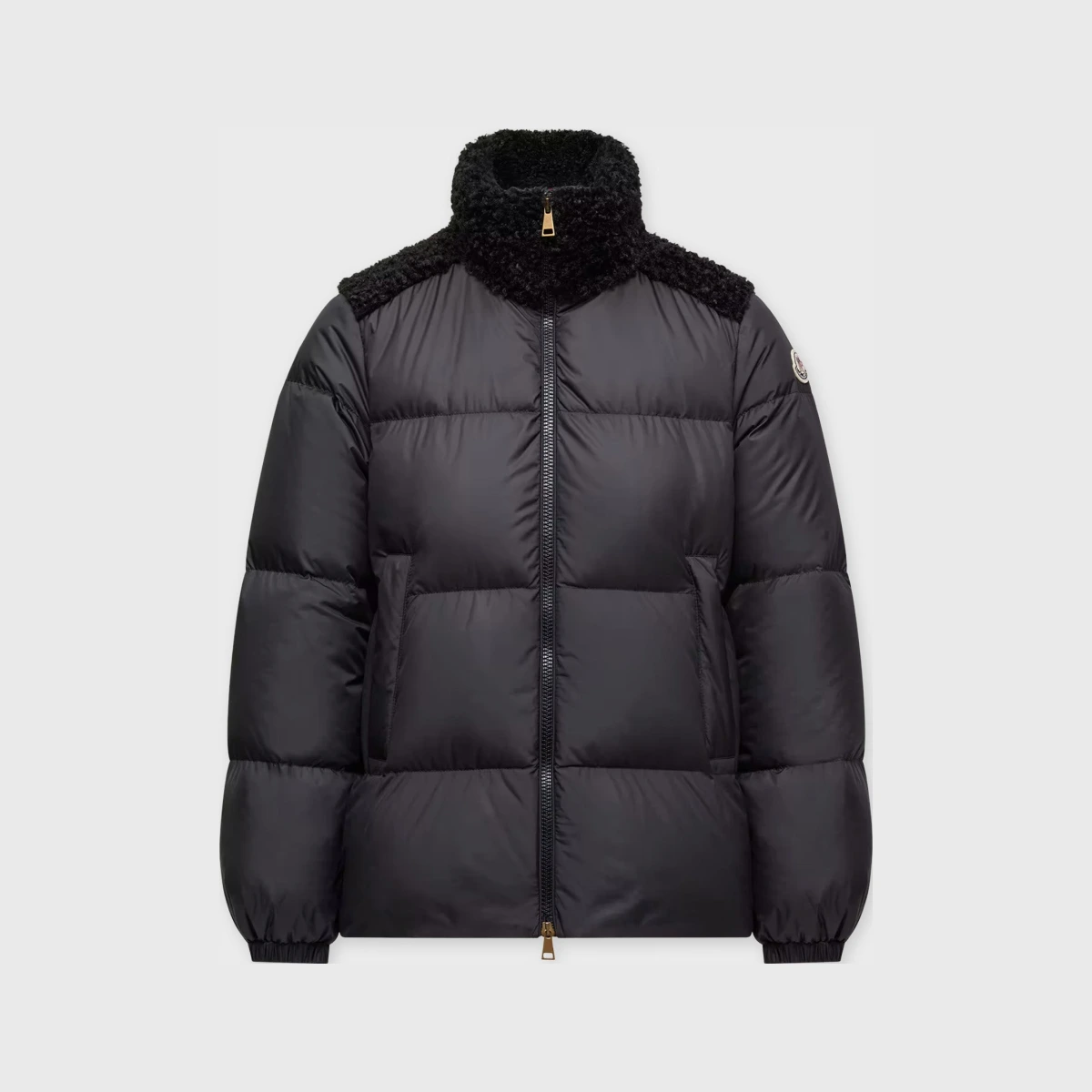 Moncler Jacket Esnaie Teddy-Trimmed Black MONCLER