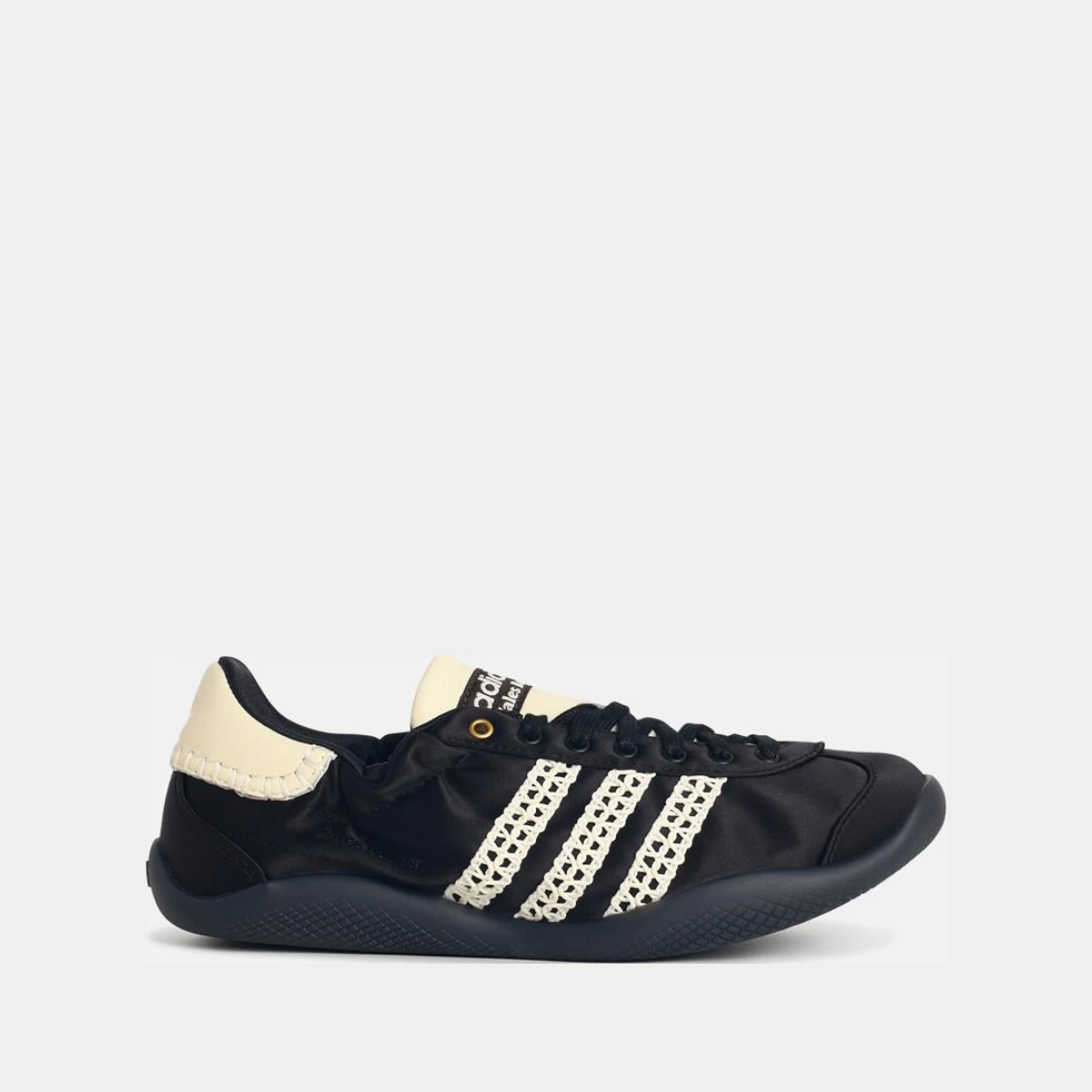 'Karintha Lo Satin' Black Fabric Sneakers