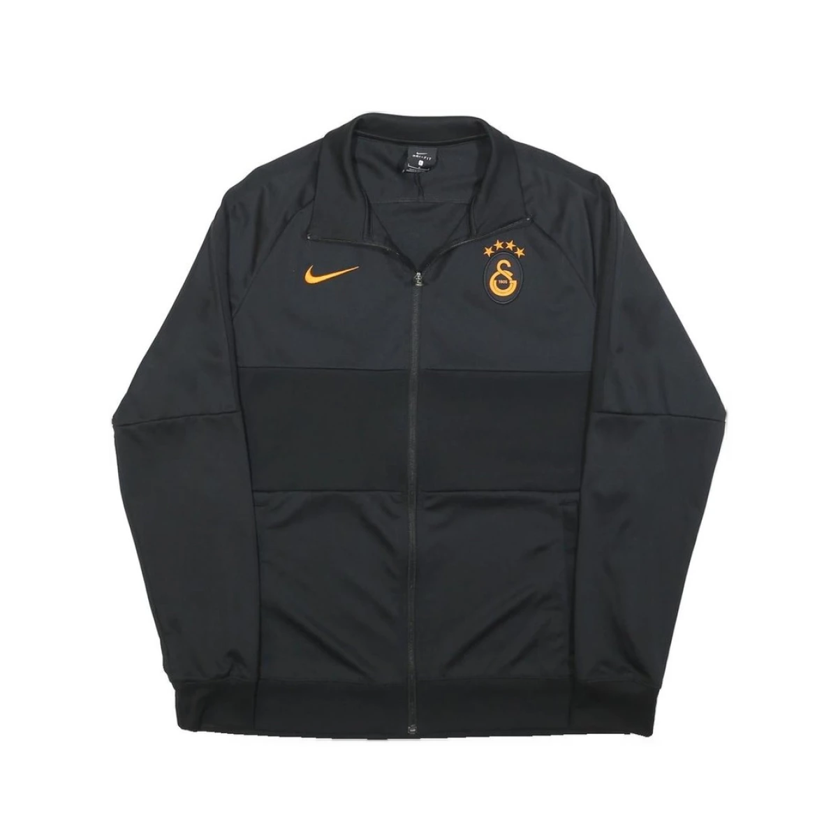 NIKE Mens Black & Orange Galatasaray Jacket L Polyester Zip Sports Casua