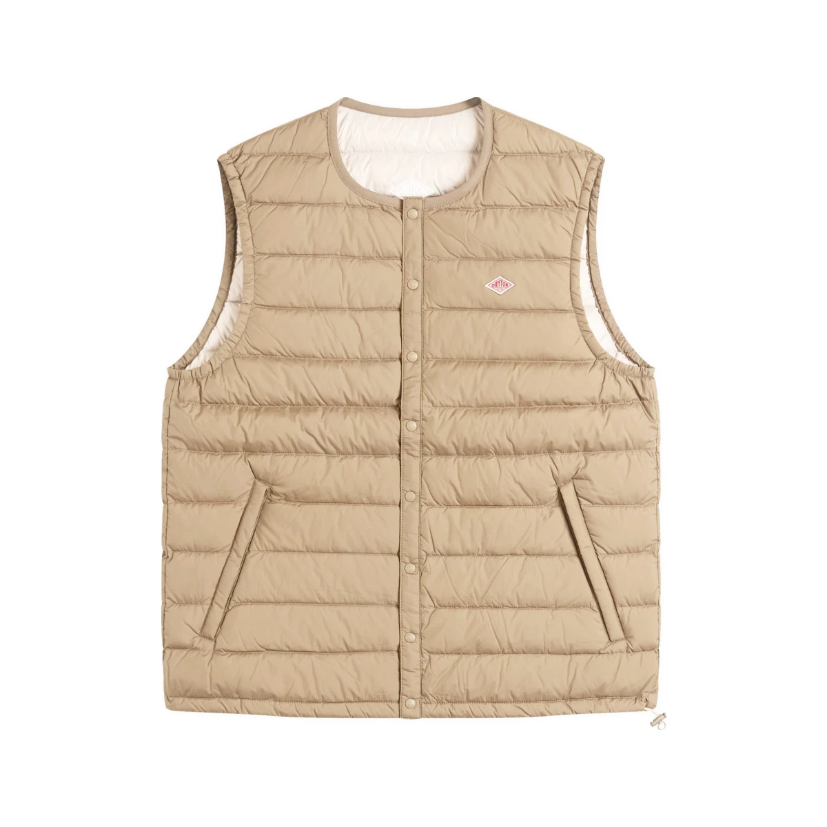 Men's Inner Down Crewneck Vest Sand Beige