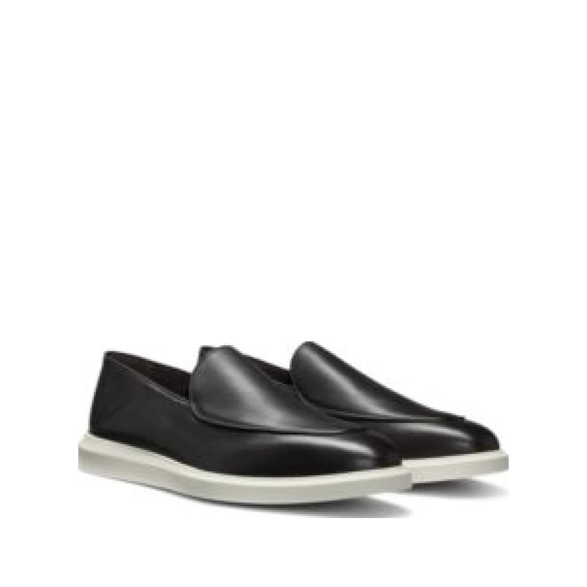 BOSS Leather loafers with rubber outsole - Dark Brown Men's Casual Shoe