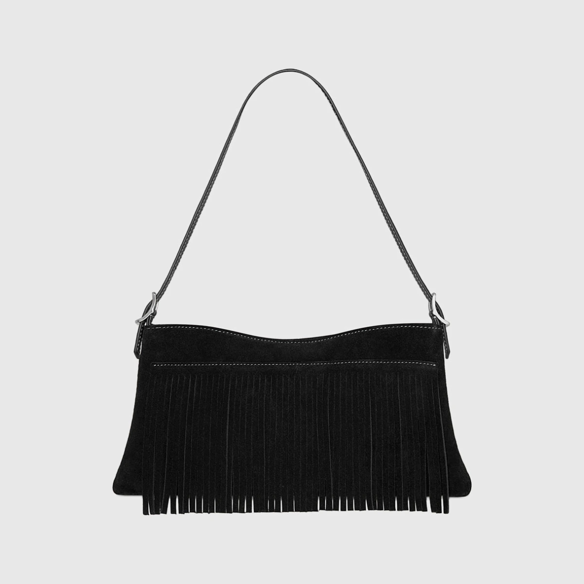 Rebecca Minkoff Fringe Baguette In Black