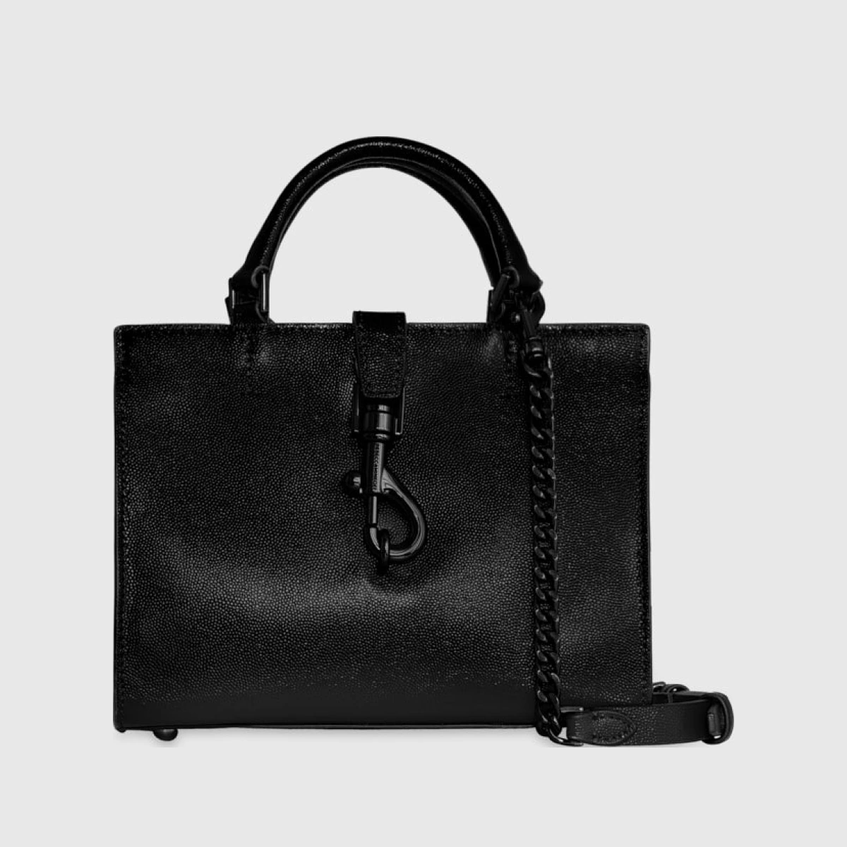 Rebecca Minkoff Rider Mini Tote Crossbody Bag In Black/Black Shellac