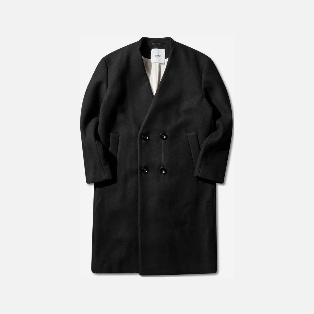 Men s Double Breasted Wool Coat Black