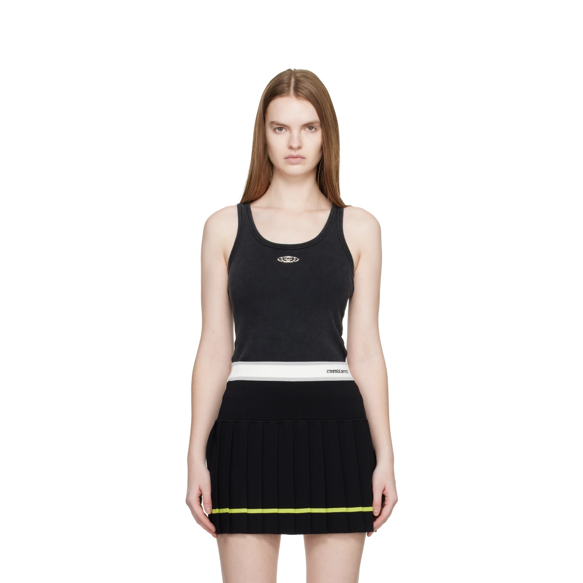 Black Corrosion Ribbed Tank Top