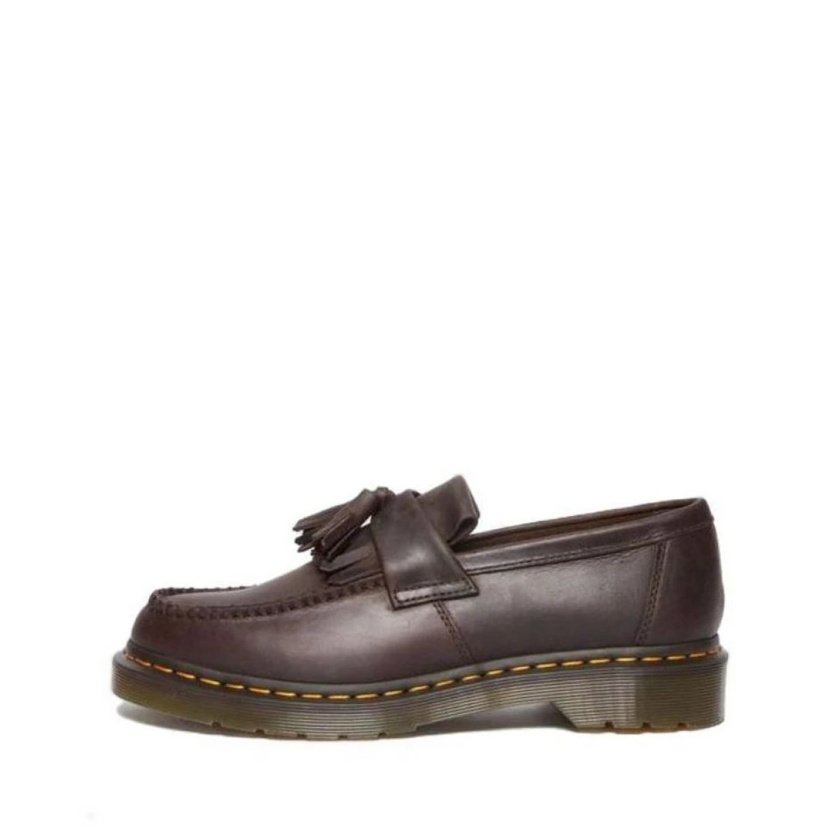 Adrian Crazy Horse Leather Tassel Loafers 'Dark Brown'