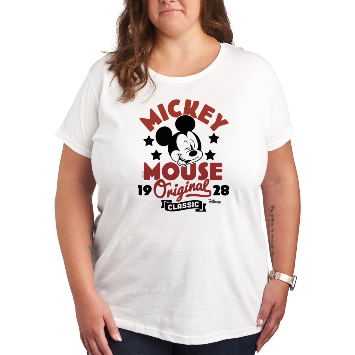 Trendy Plus Size Mickey Mouse Graphic T-shirt - White