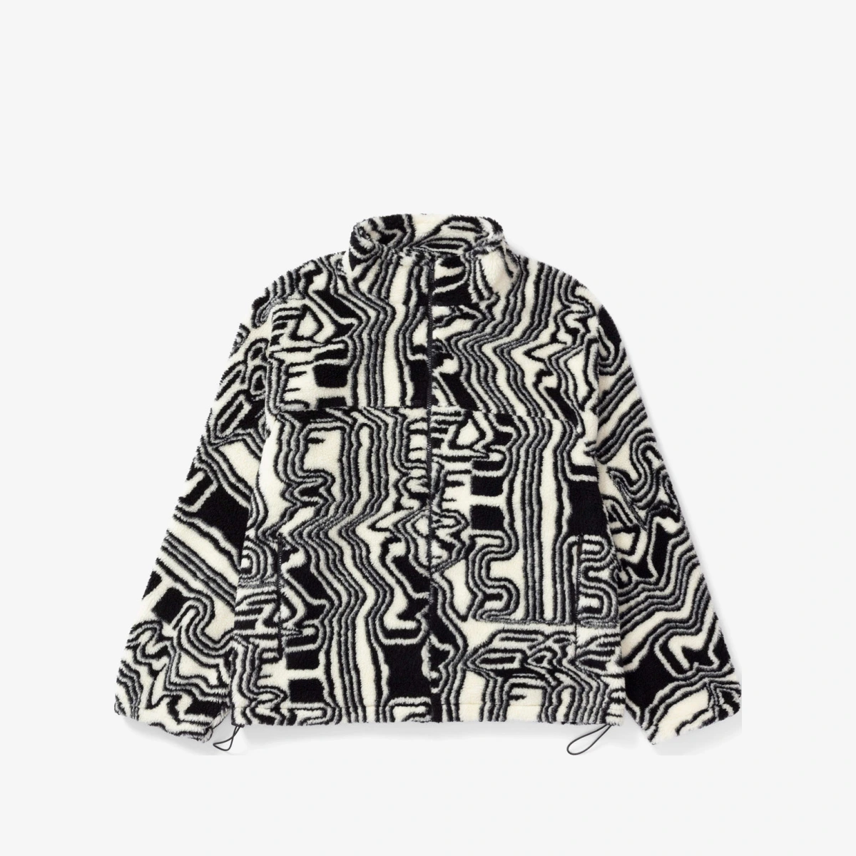 SNS Distorted Fleece Jacket - WHT/BLK - male