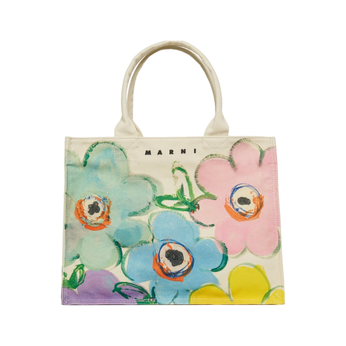 For Kids - Borsa tote Desert Flower in canvas - Bianco