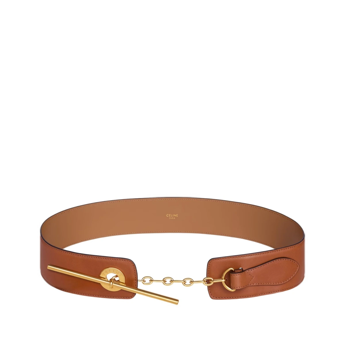 LARGE 50MM DISC BELT IN SUPPLE NATURAL CALFSKIN