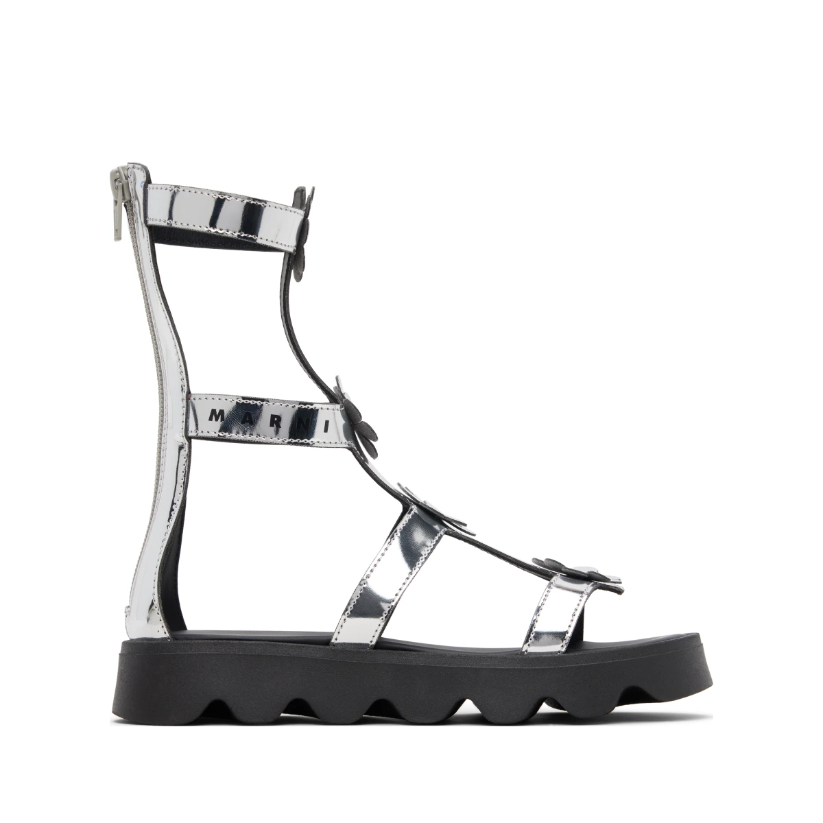 Kids Silver Flower Sandals