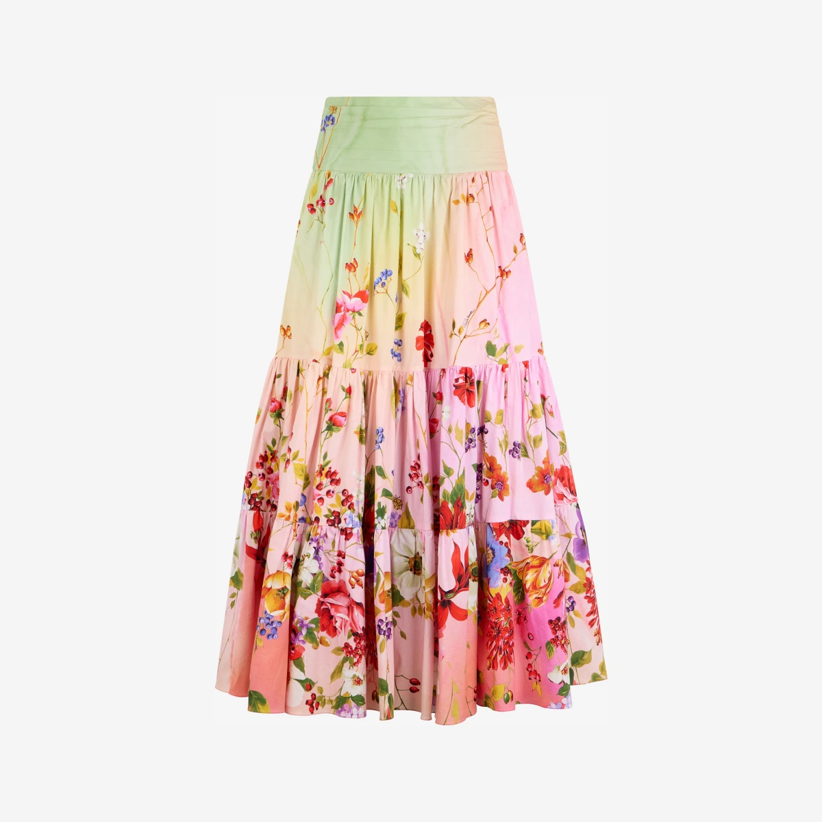 Midi Skirt With Miami Flowers Print