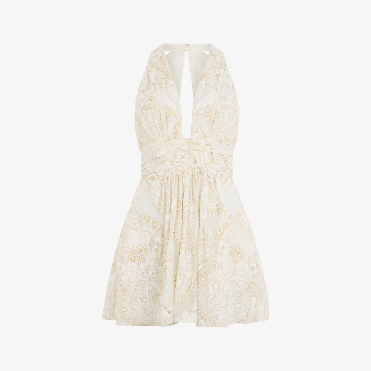 White Mini Dress With Ornamental Motif