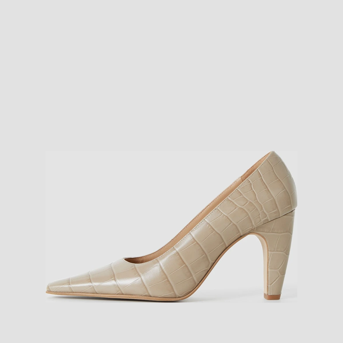 Zina Croc Leather High Heel Shoes - 40