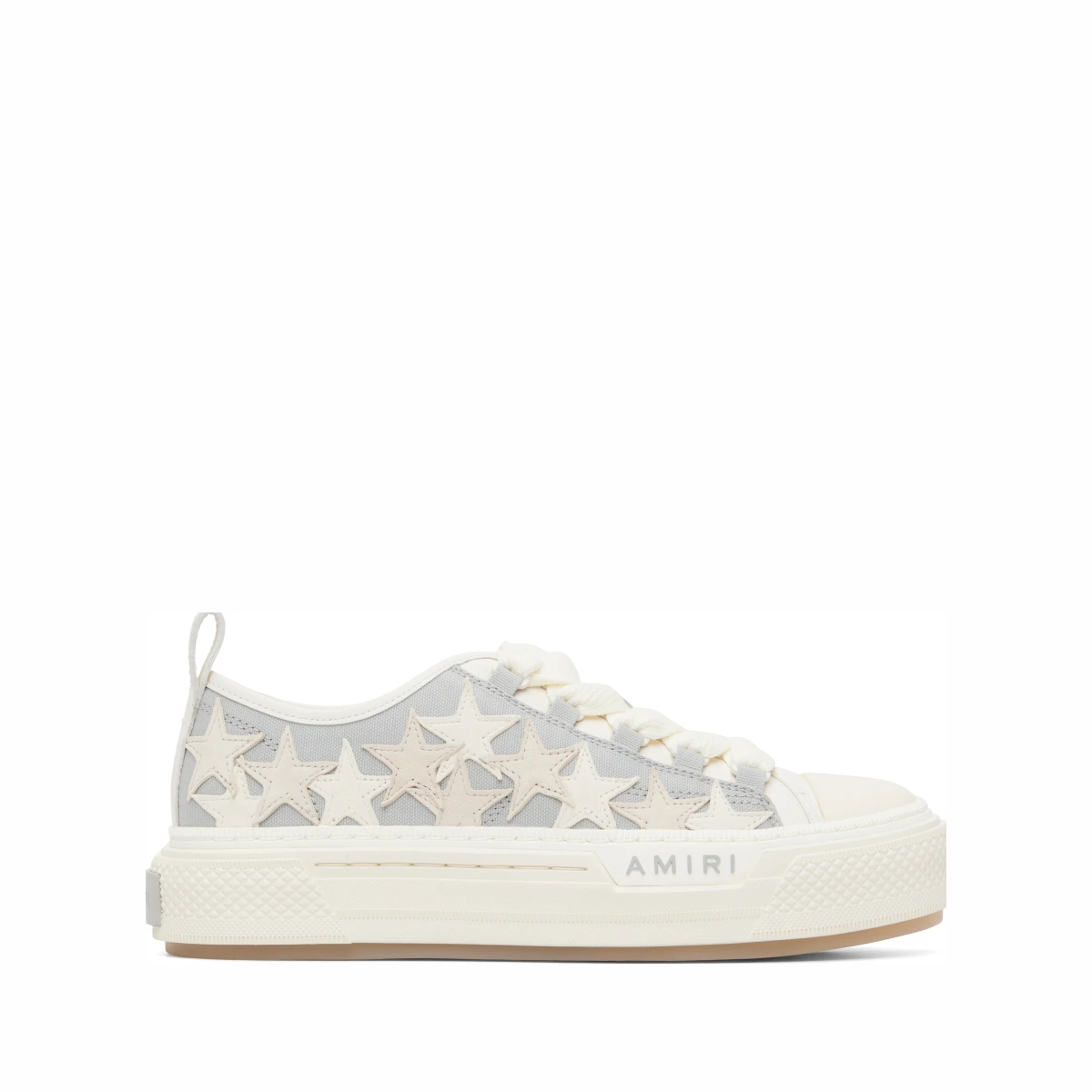 White & Grey Stars Court Low Sneakers
