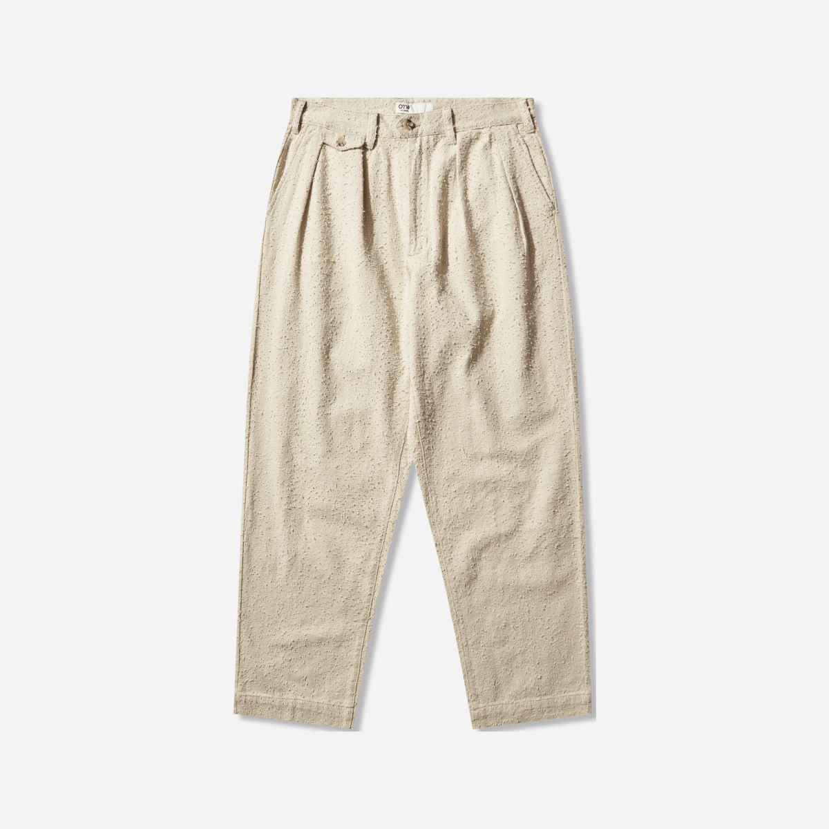 Men s Back Pleated Trousers Creme Brulee