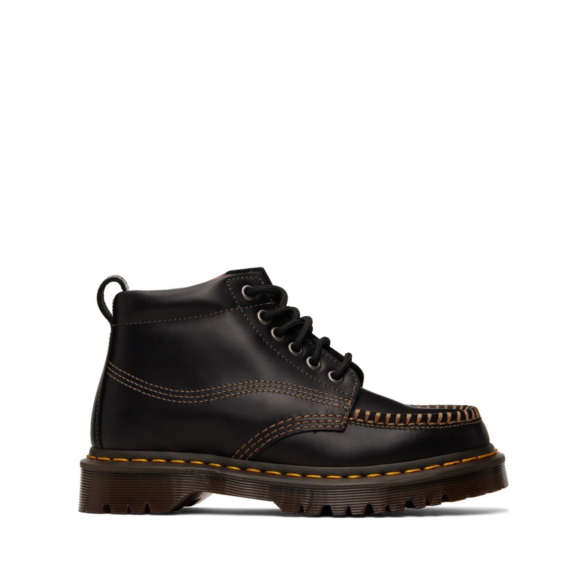 Black Lowell Chukka Moc Toe Leather Ankle Boots