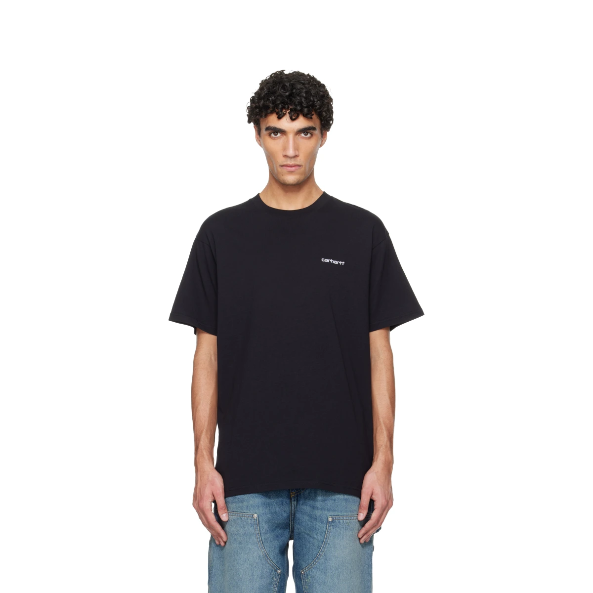 Black Script Embroidery T-shirt