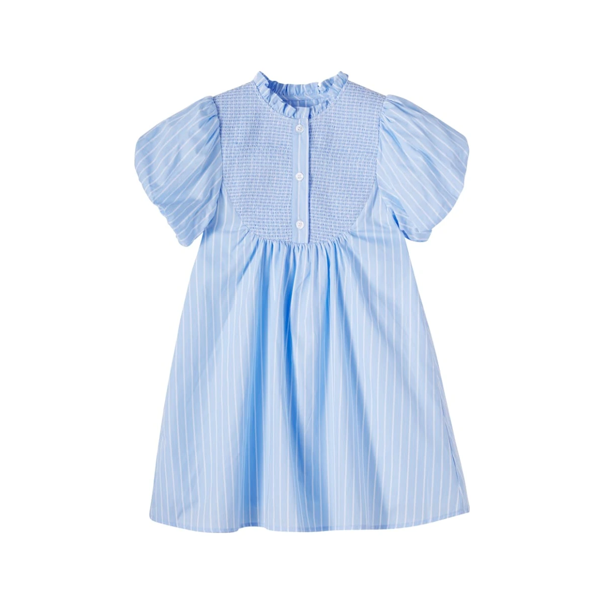 Ficus smocked striped cotton dress