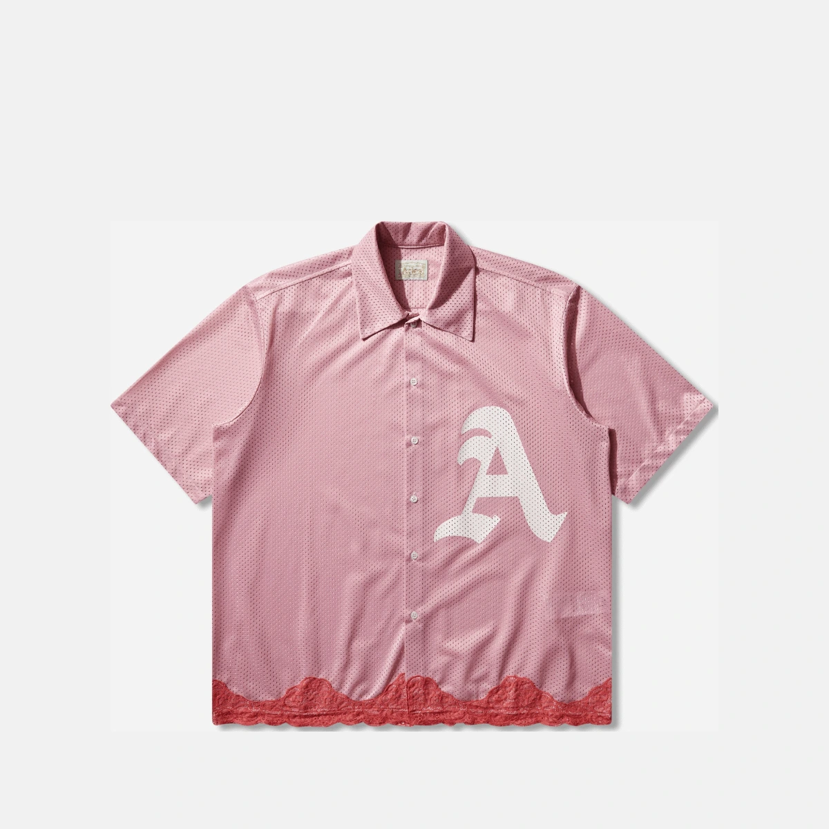 Gothic Lace Airtex Hawaiian Shirt Pink