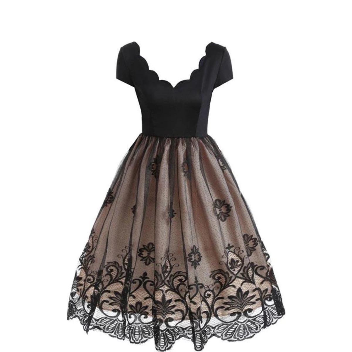 1950s Floral Patchwork Swing Dre