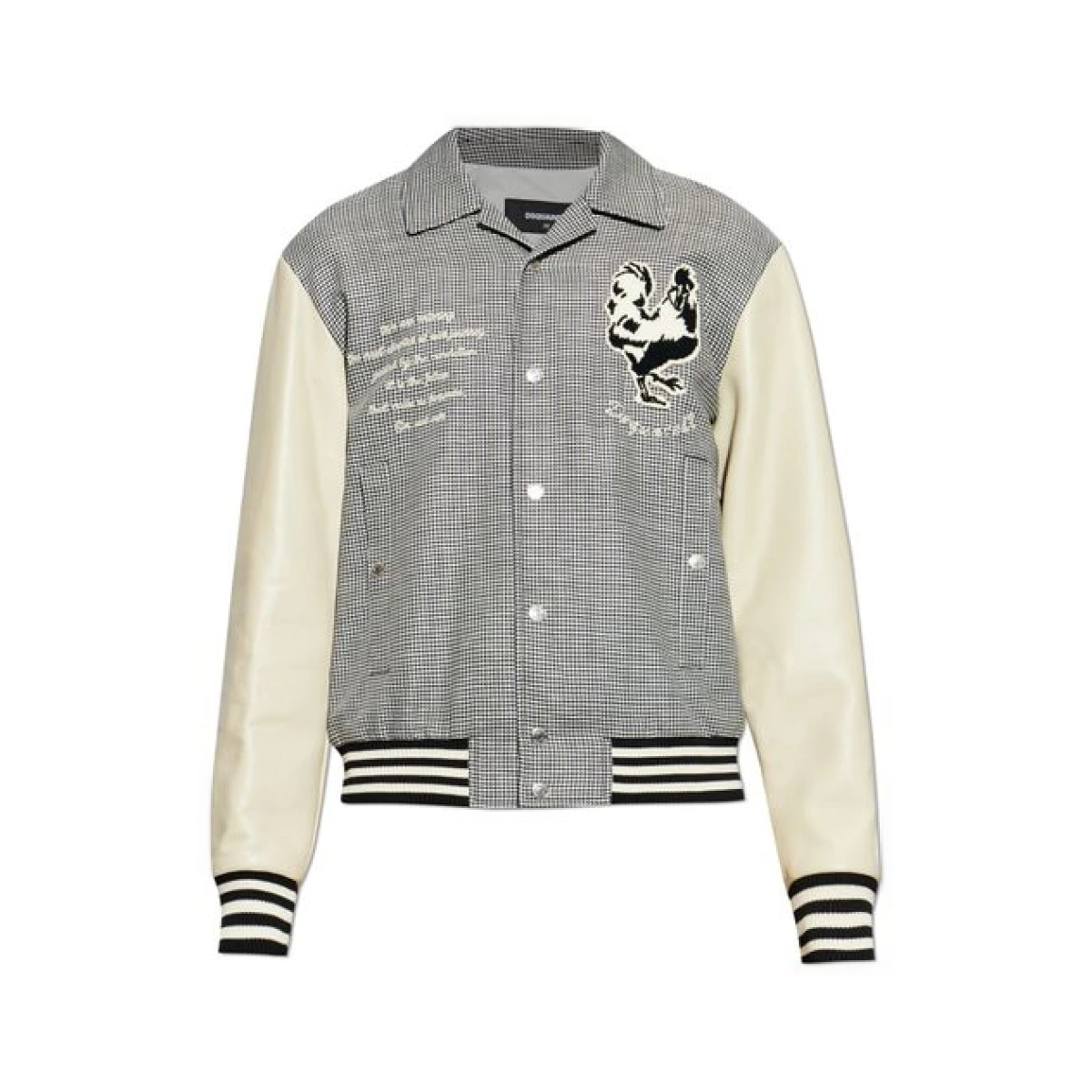 Dsquared2 Houndstooth Patch Varsity Jacket