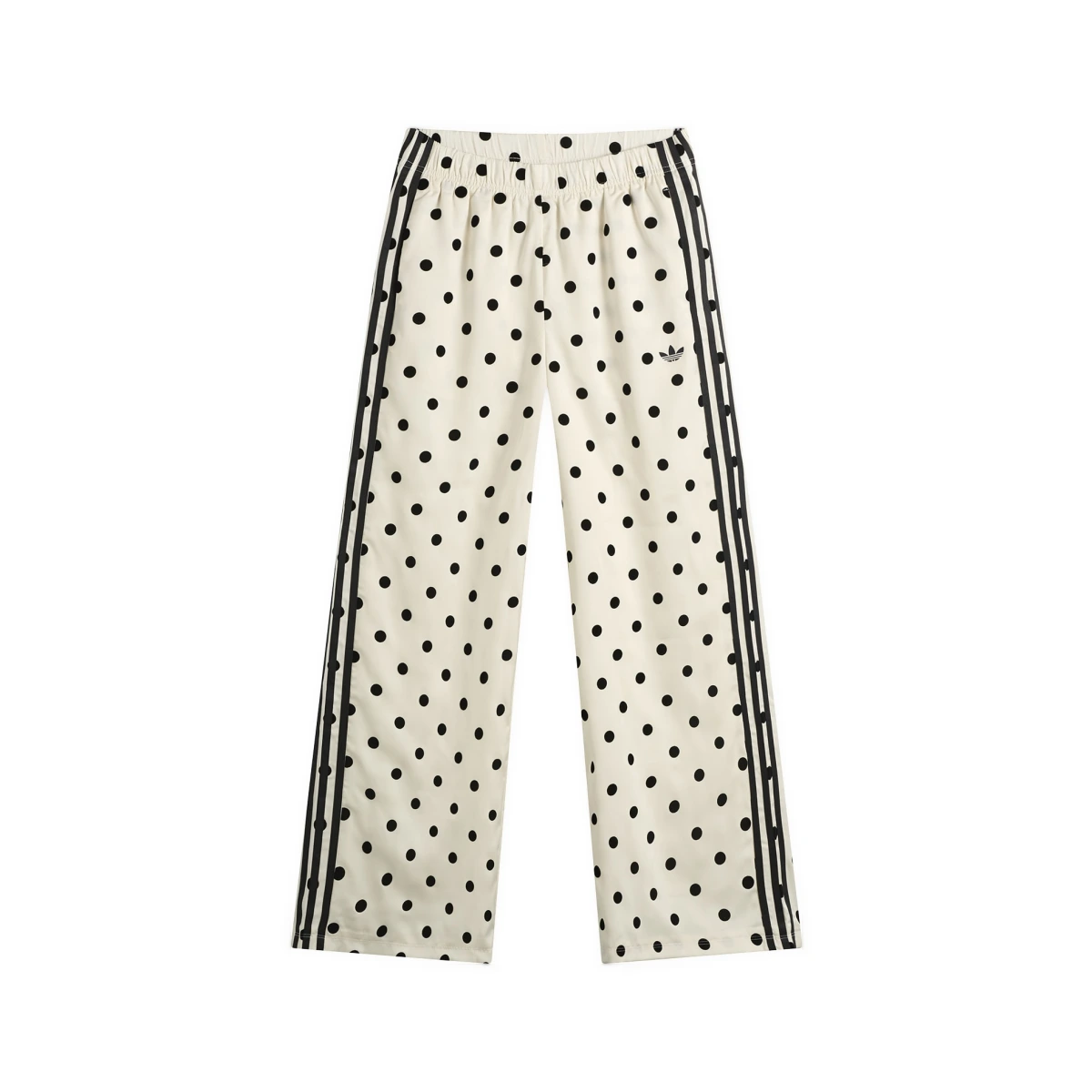 Women's Polka Dot Firebird Wide Trackpants in Off White