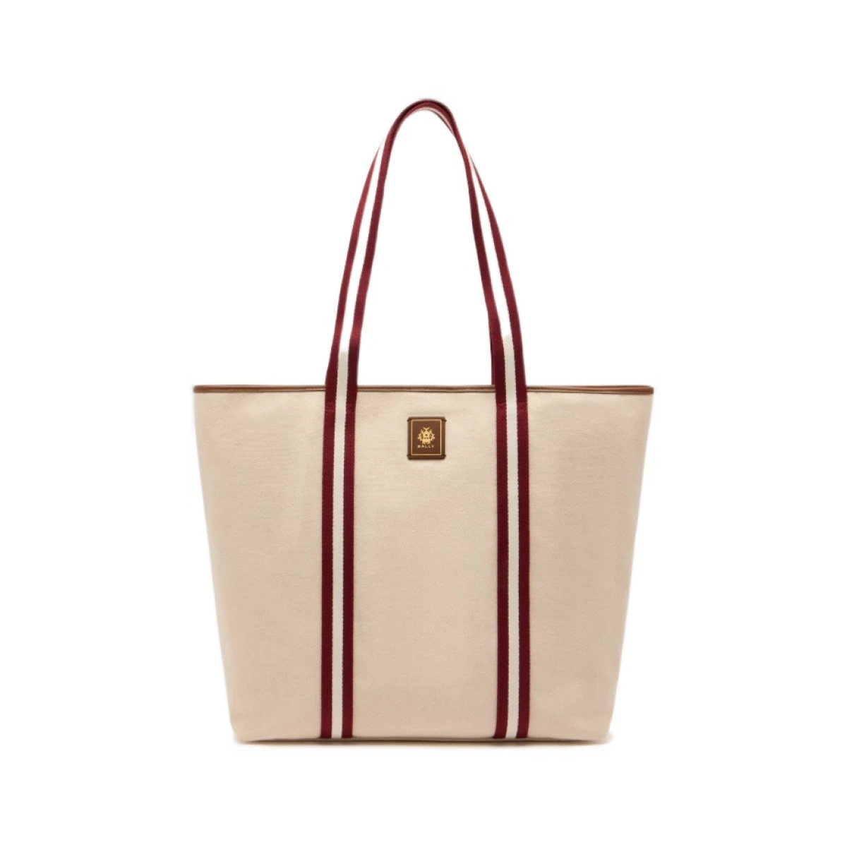 Striped-Panel Top Handle Bag