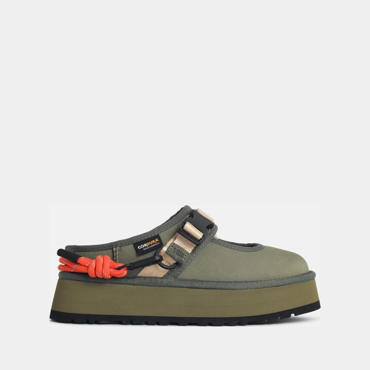 'Bea Mary Jane' Slippers In 'Cordura' Green 'Wildwood'