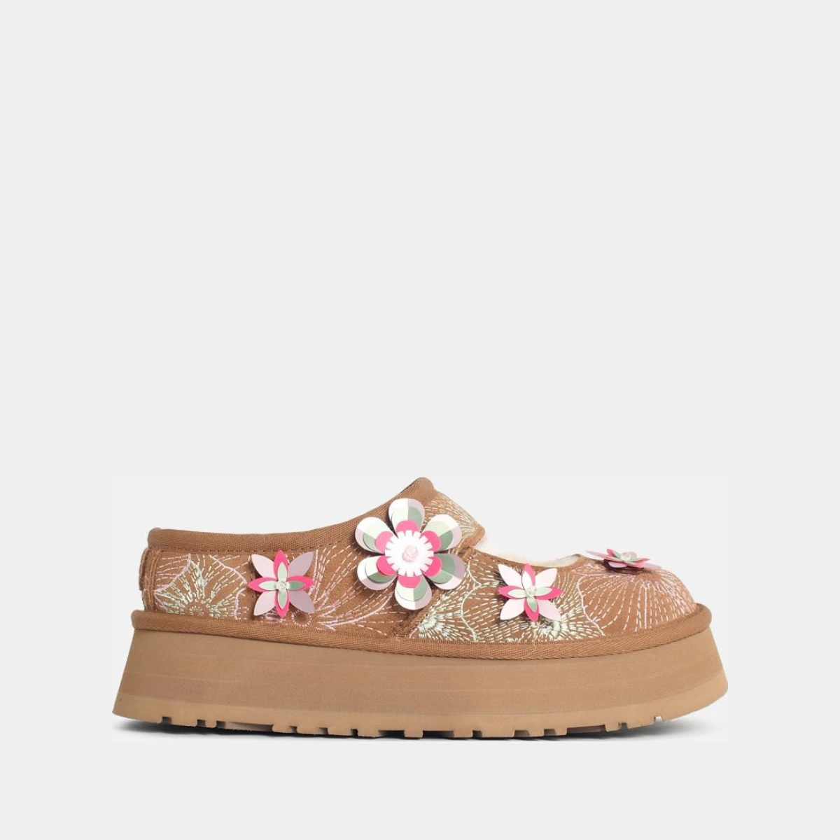 'Beqa Mary Jane Bea Meadow' Chestnut Suede Slippers