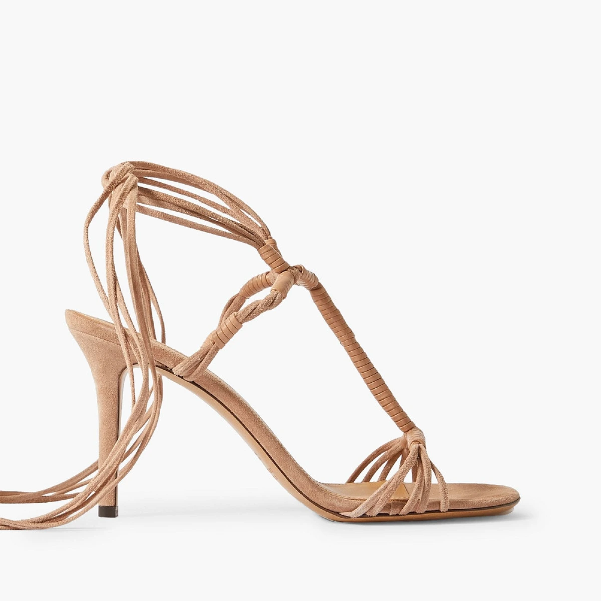Arja leather-trimmed suede sandals - Neutral - EU 35