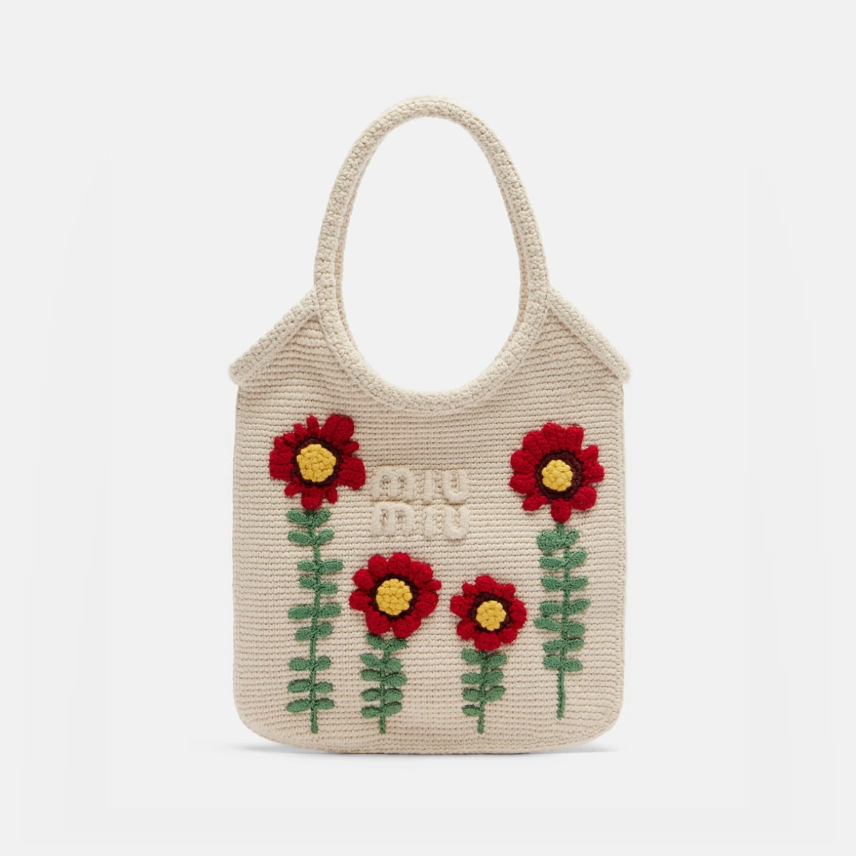 Ivy embroidered crochet tote bag