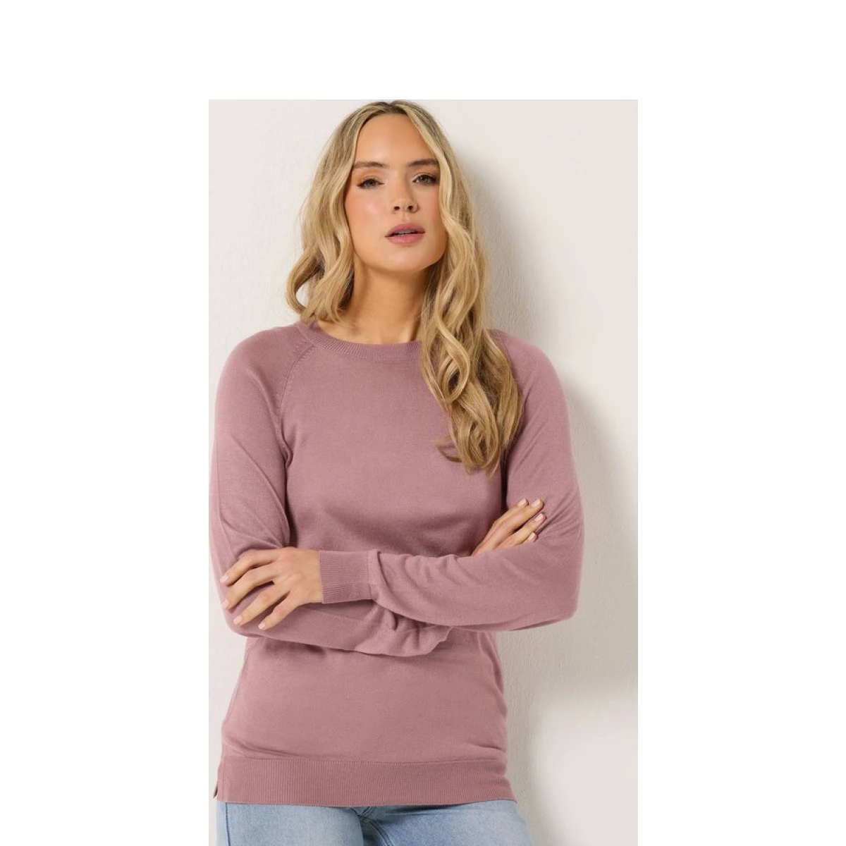 Long Tall Sally Tall Lightweight Jumper In Dusty Pink