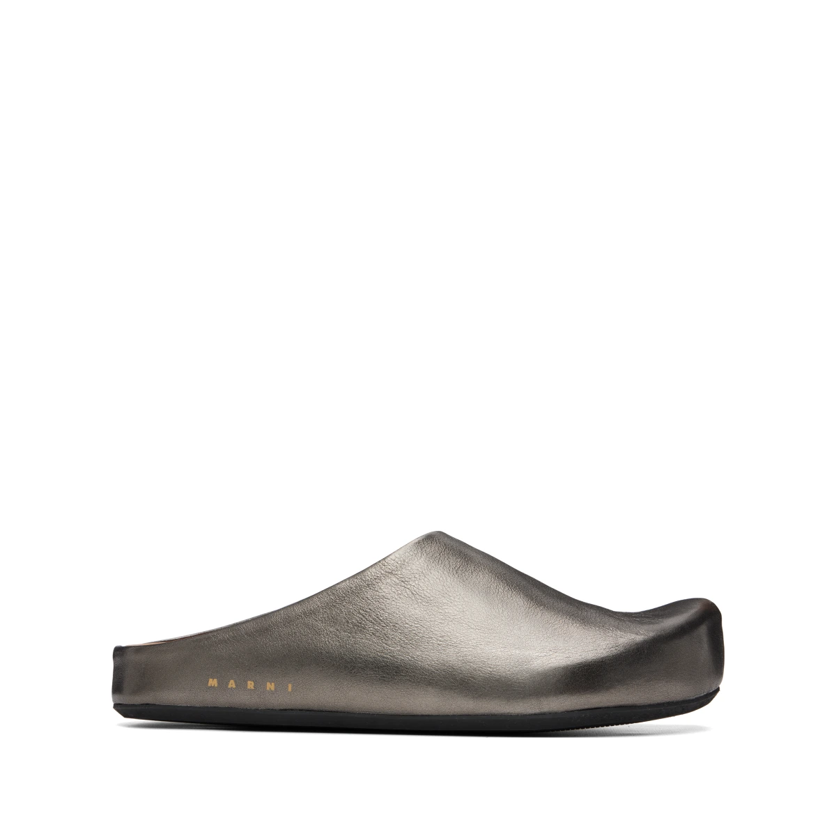 Gunmetal Fussbett Sabot Slip-on Loafers