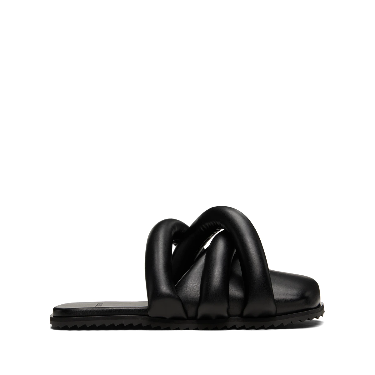 Black Closed Toe Tyre Slide Loafers