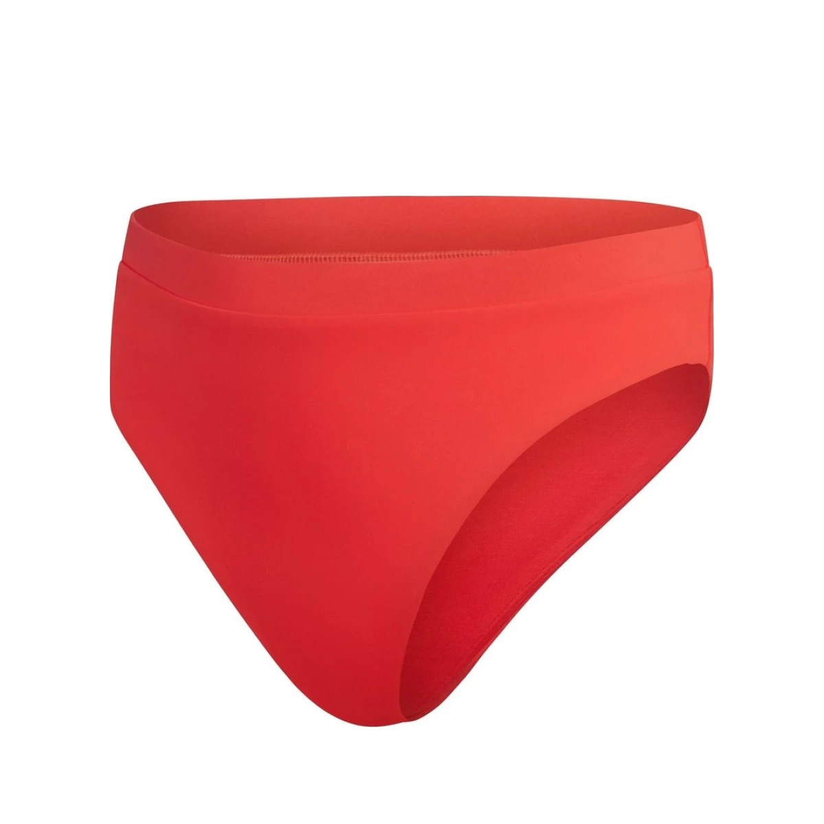 Speedo Womens Solid Patterned High Waist Swim Brief in Red