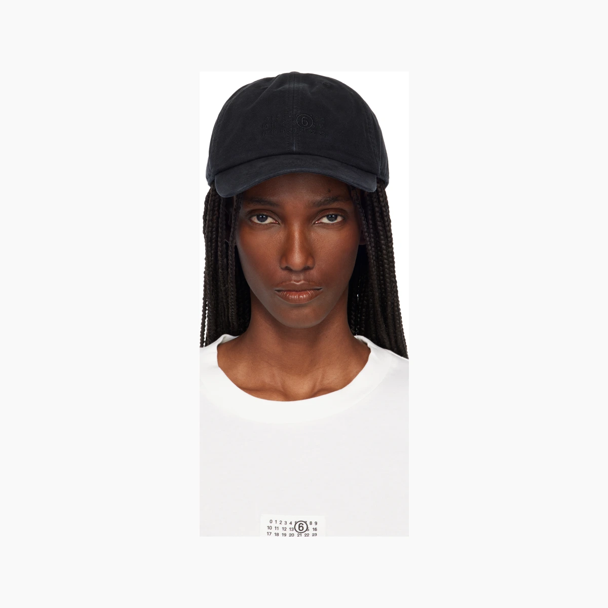Black Embroidered Logo Cap