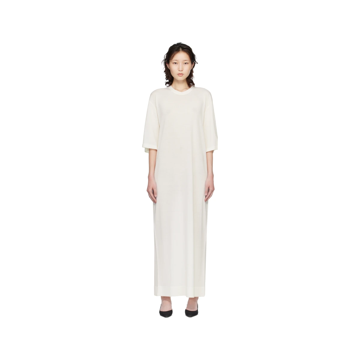 Off-White Merino Knit Tee Maxi Dress