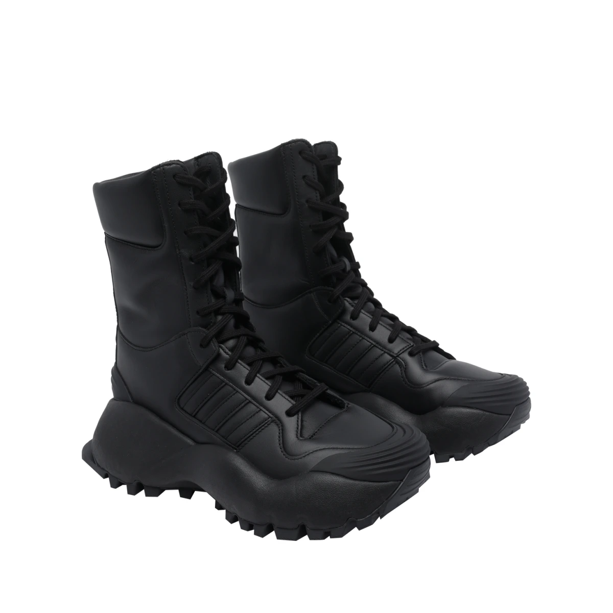 Boots Black Calf Leather/rubber Sole - Men