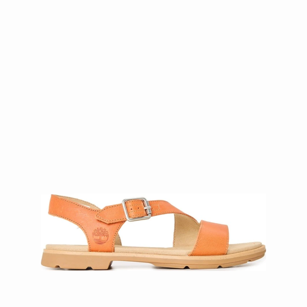 Timberland Womens Calista Bay Backstrap Sandal Medium in Med Ornge Grain - Orange