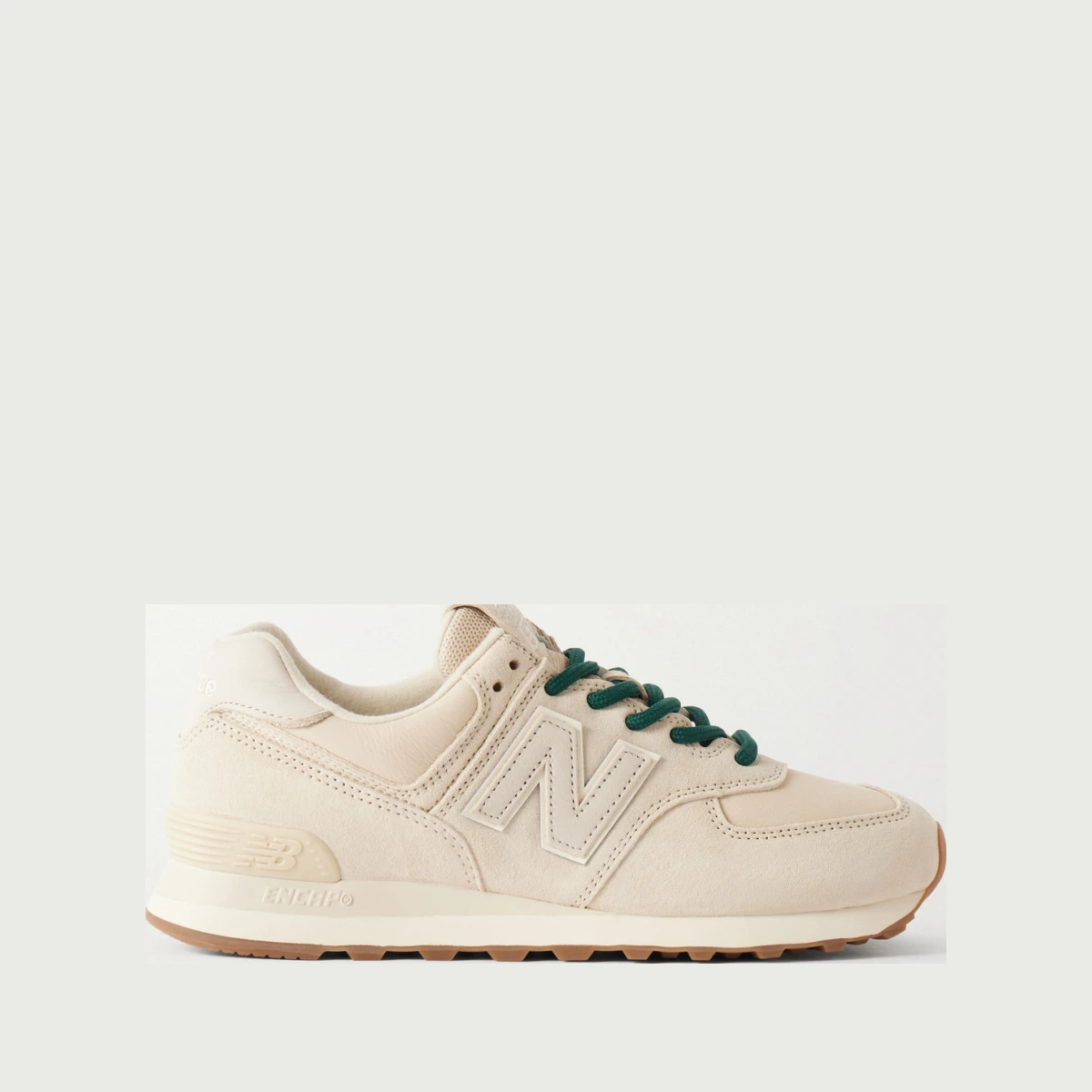 574 Leather-trimmed Suede Sneakers - Neutrals