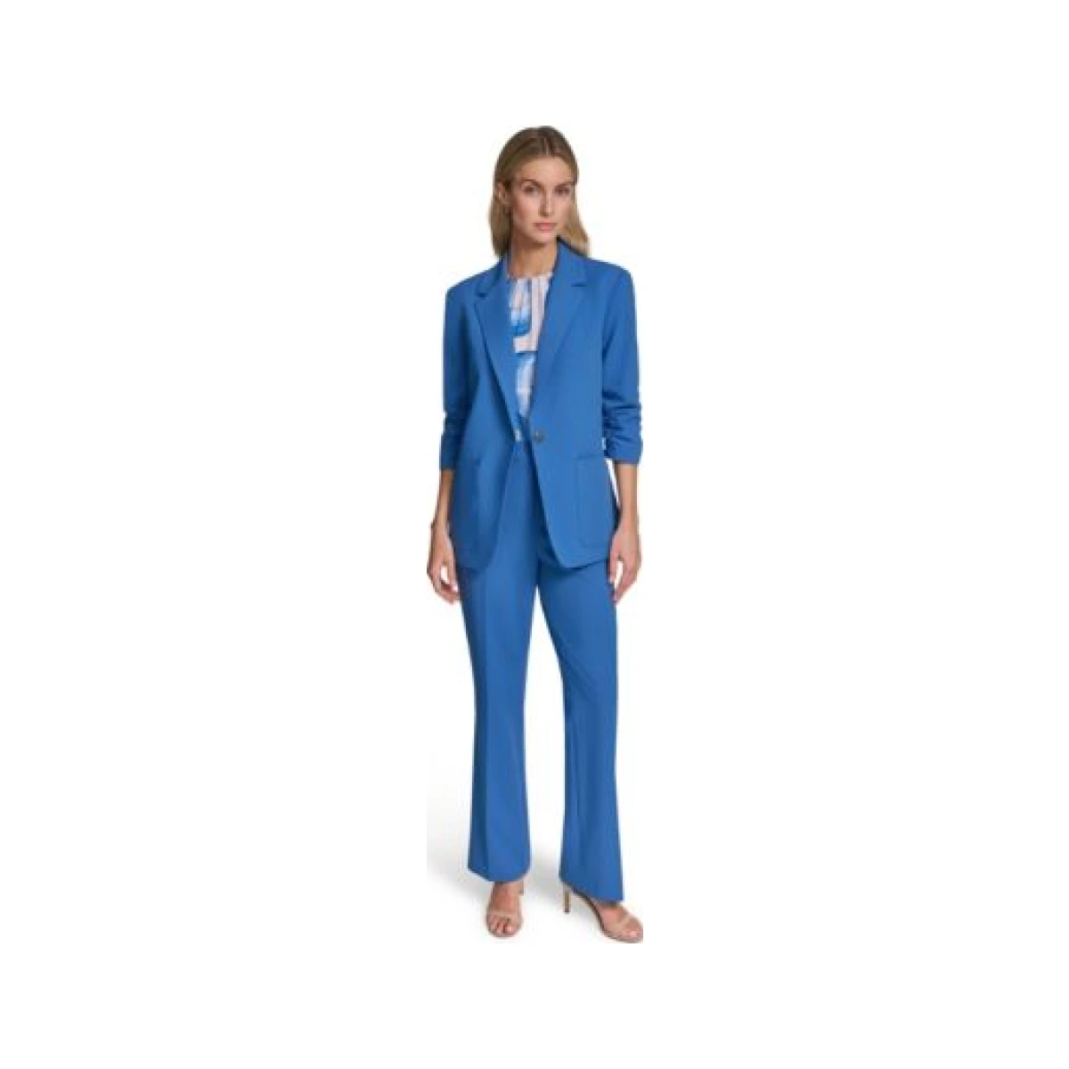 Womens One Button Jacket Modern Fit Straight Pants