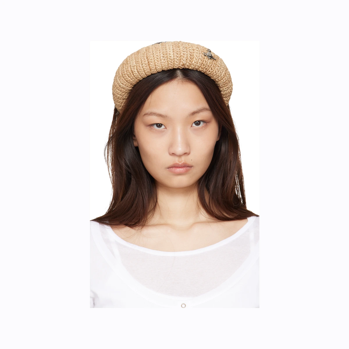 Beige Raffia Hairband