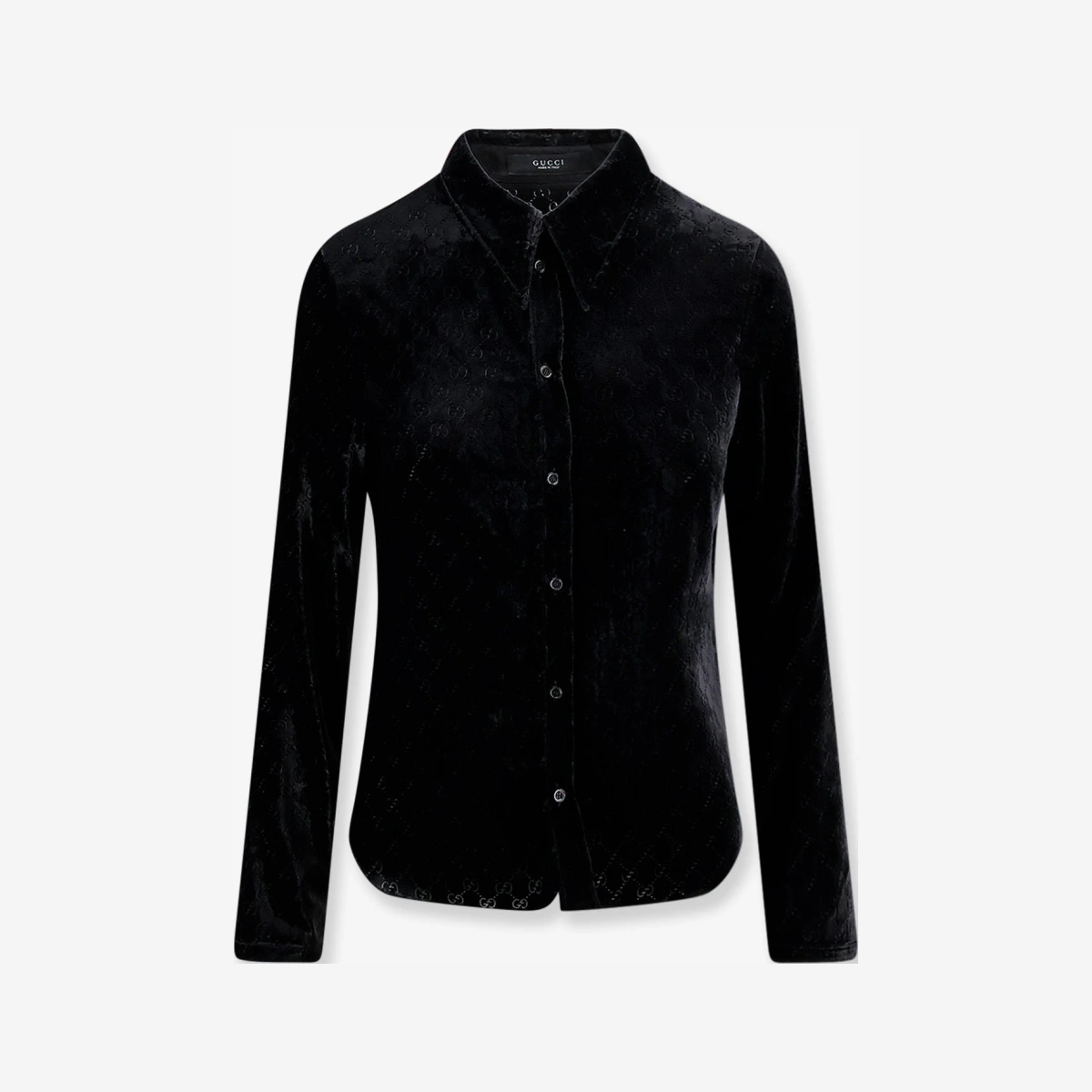 Camicia in velluto dévoré GG stretch - gender_Man