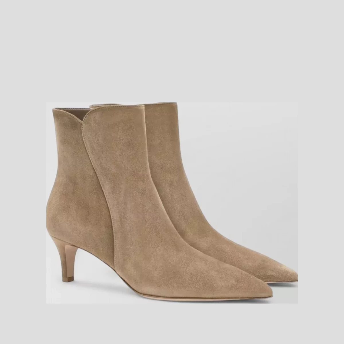 Gianvito Rossi - levy suede ankle boots kitten hee