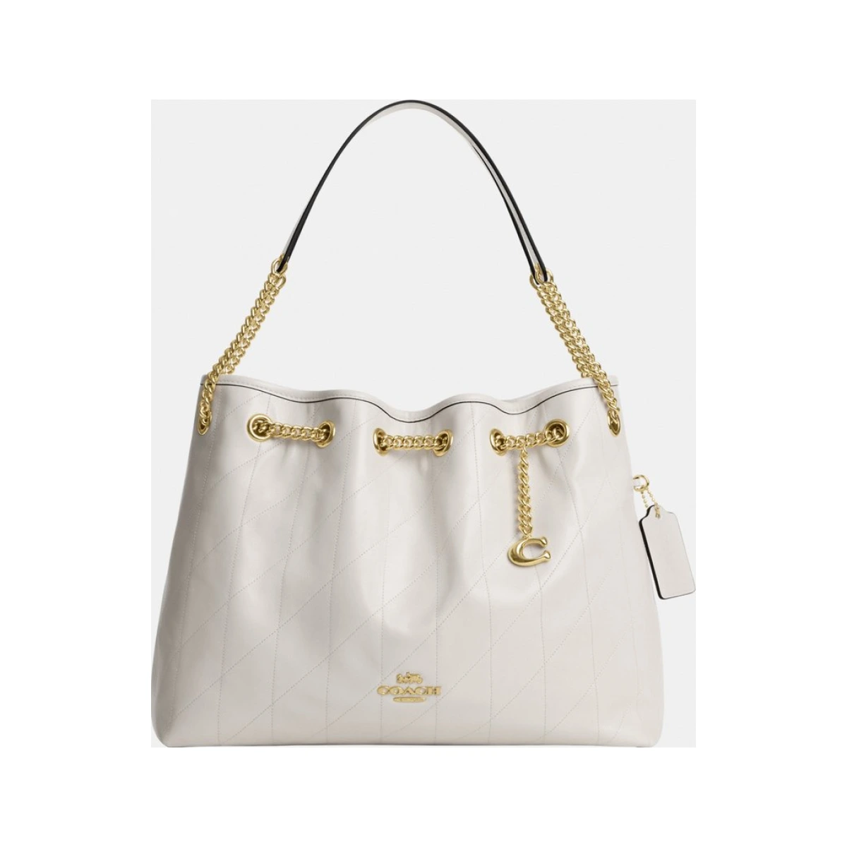 Coach Womens Evelyn Shoulder Bag With Quilting And Charm - White Leather - One