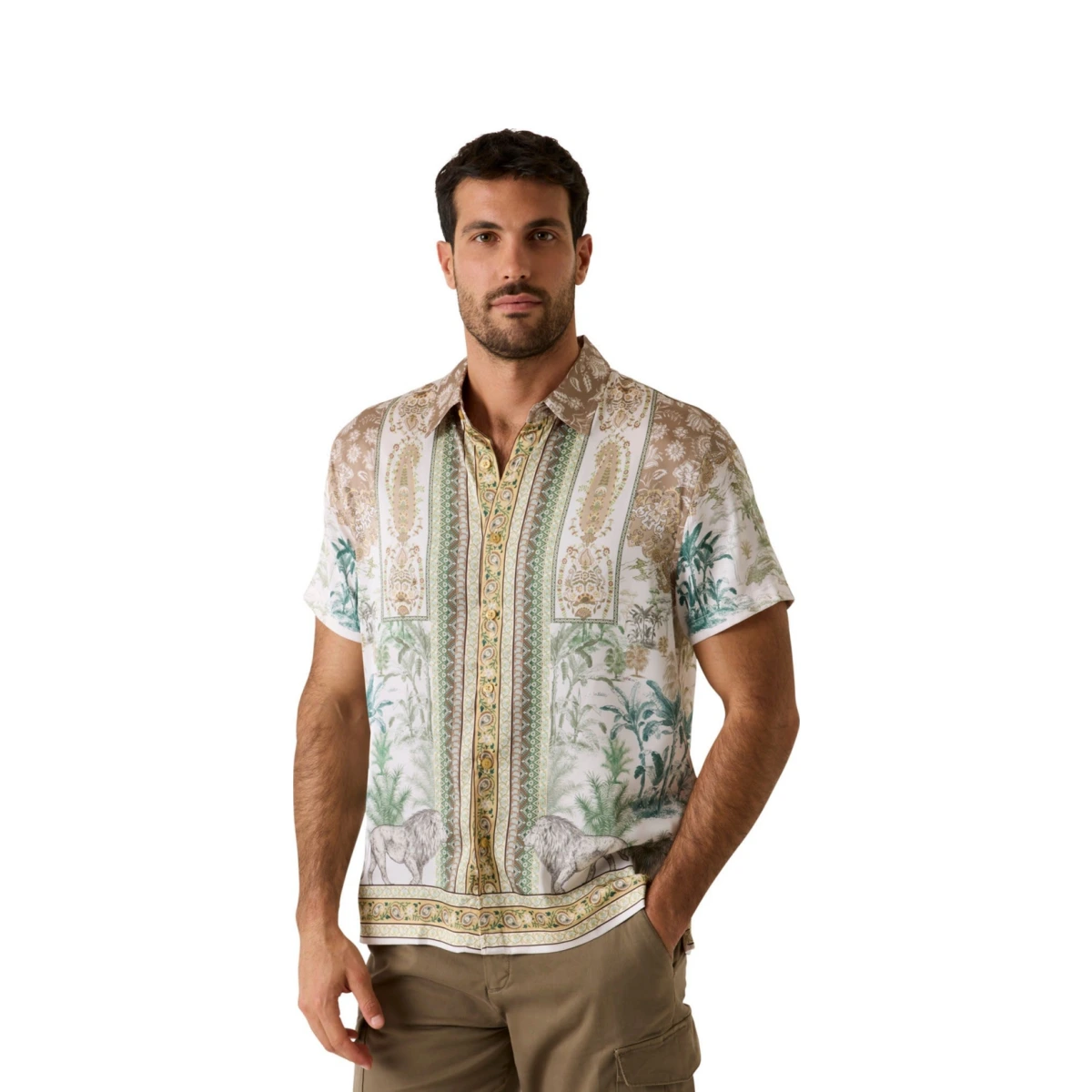 Men's Savanna Tapestry Placement Short-Sleeve Shirt - Savanna Tapestry Placement