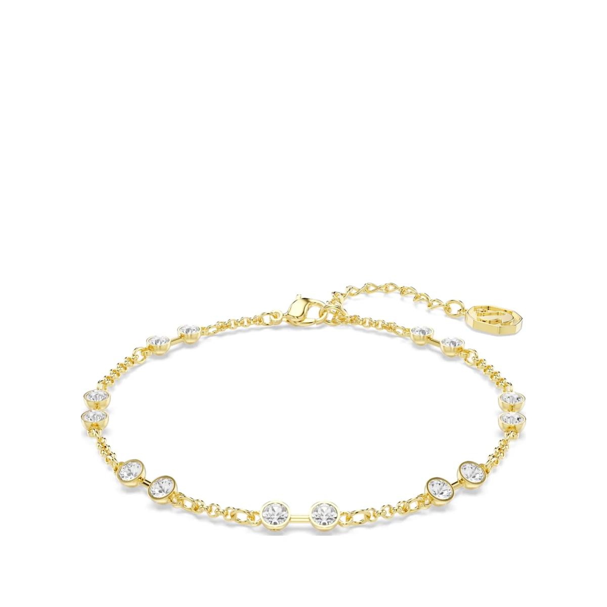 Remix Collection strand, Round cut, White, 18K gold finish