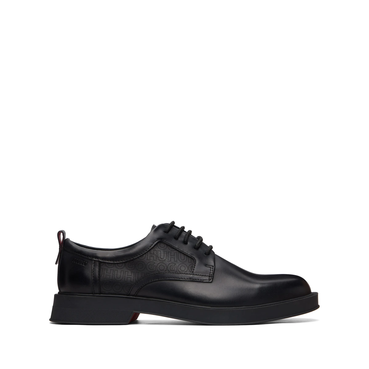 Black Perforated Monograms Leather Derbys