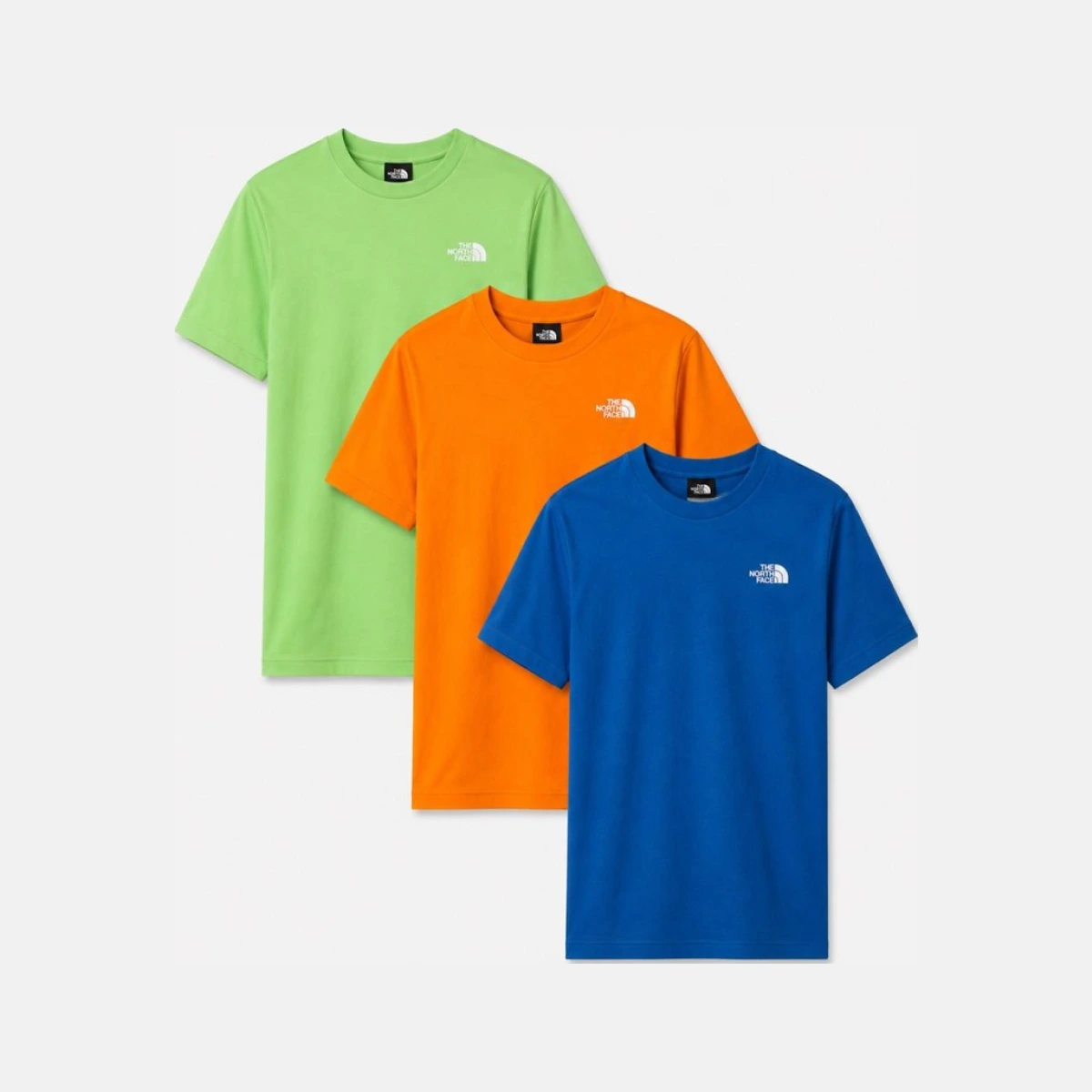 The North Face 3 Pack Mens Simple Dome T Shirt in Blue / Orange / Meta Lime - Multicolour